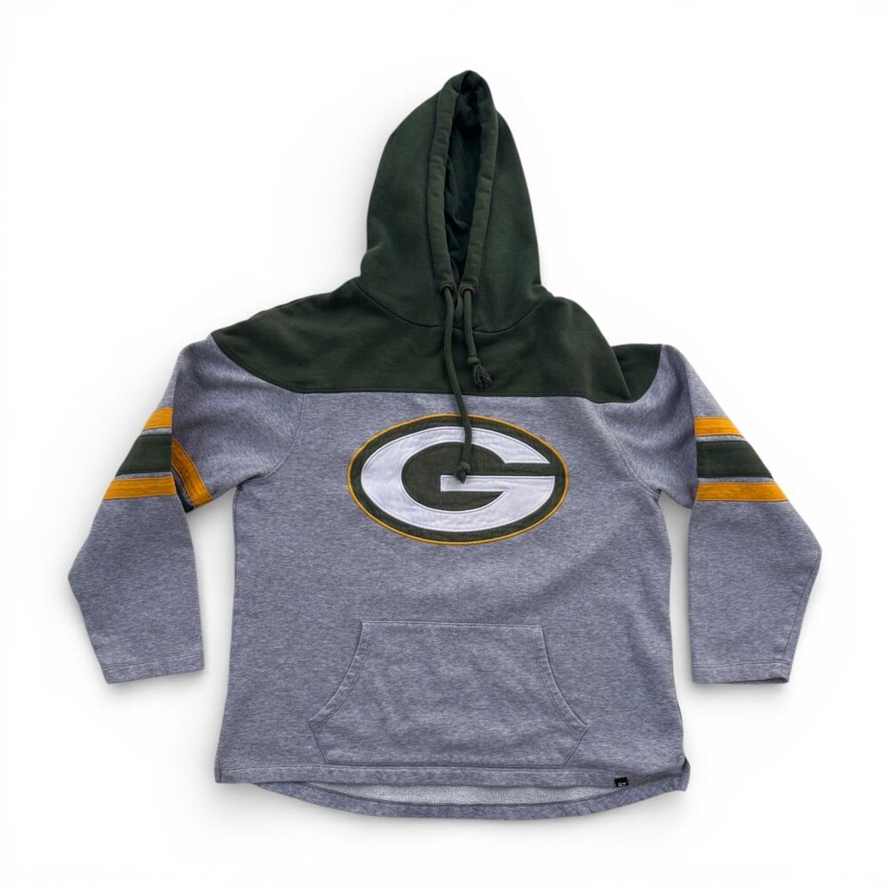 NFL 47 Brand Green Bay Packers Hoodie Sweatshirt Mens Medium Embroidered Logo